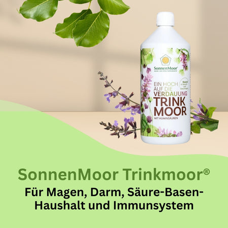 Trinkmoor mit Huminsäuren – wertvolle Unterstützung für Magen und Darm, bindet Schadstoffe und stärkt die physiologische Balance des Verdauungssystems.