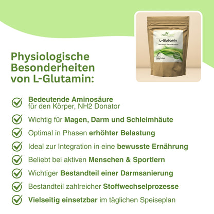 Veganes L-Glutamin von Natuvisan – hochwertige Aminosäure ohne Zusatzstoffe