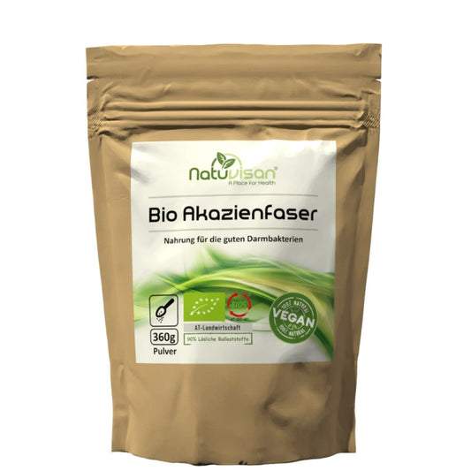 Bio Akazienfaser Pulver mit 90% löslichen Ballaststoffen - 360g - Natuvisan