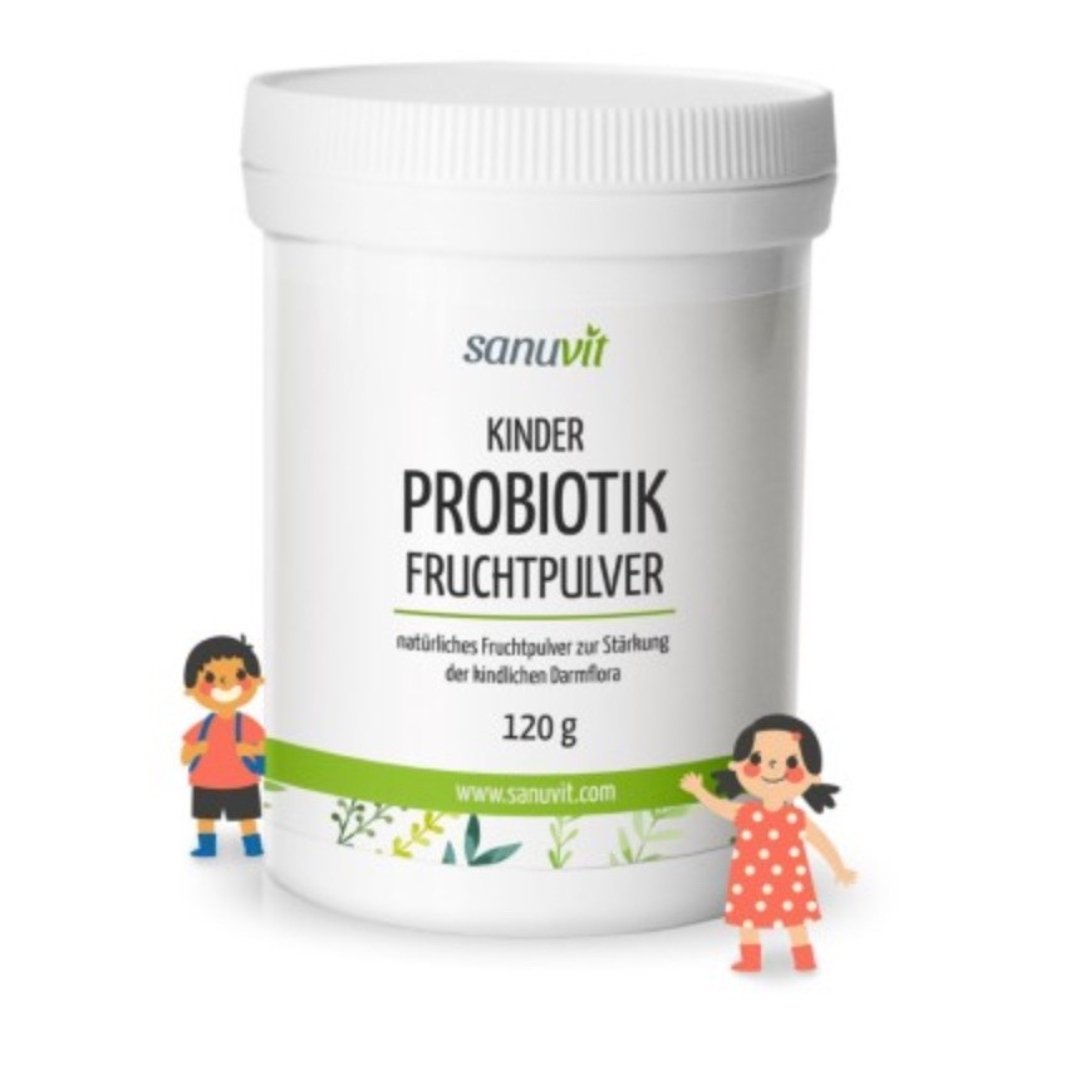 Kinder Probiotik Fruchtpulver - 120g PulverUnser Kinder Probiotika Fruchtpulver ist ein, speziell für Kinder entwickeltes, Probiotikum zur Stärkung der kindlichen Darmflora. Die probiotischen Kulturen wurden 