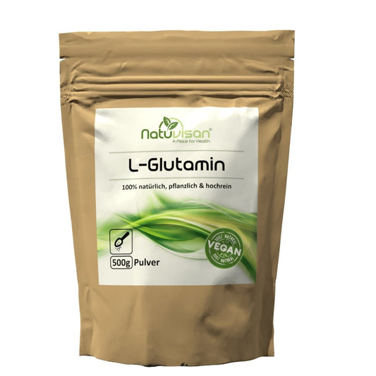 L-Glutamin - vegan, rein und pflanzlich aus Fermentation 500 g Pulver - Natuvisan